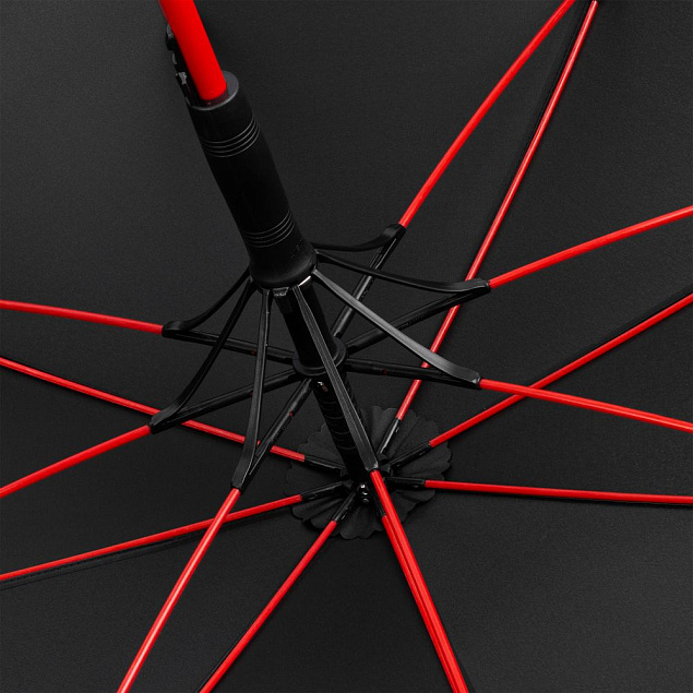 Зонт-трость с цветными спицами Color Style ver.2, красный с логотипом в Санкт-Петербурге заказать по выгодной цене в кибермаркете AvroraStore