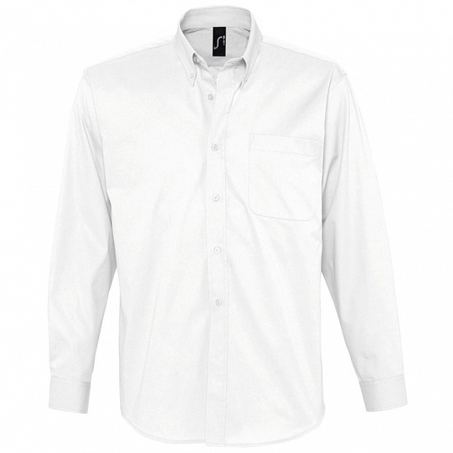 Рубашка мужская с длинным рукавом BEL AIR, белая с логотипом в Санкт-Петербурге заказать по выгодной цене в кибермаркете AvroraStore