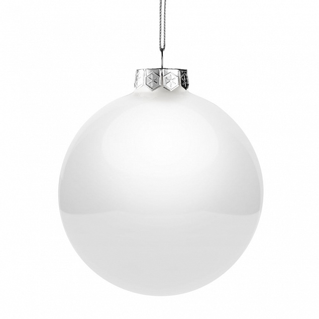 Елочный шар Finery Gloss, 10 см, глянцевый белый с логотипом в Санкт-Петербурге заказать по выгодной цене в кибермаркете AvroraStore