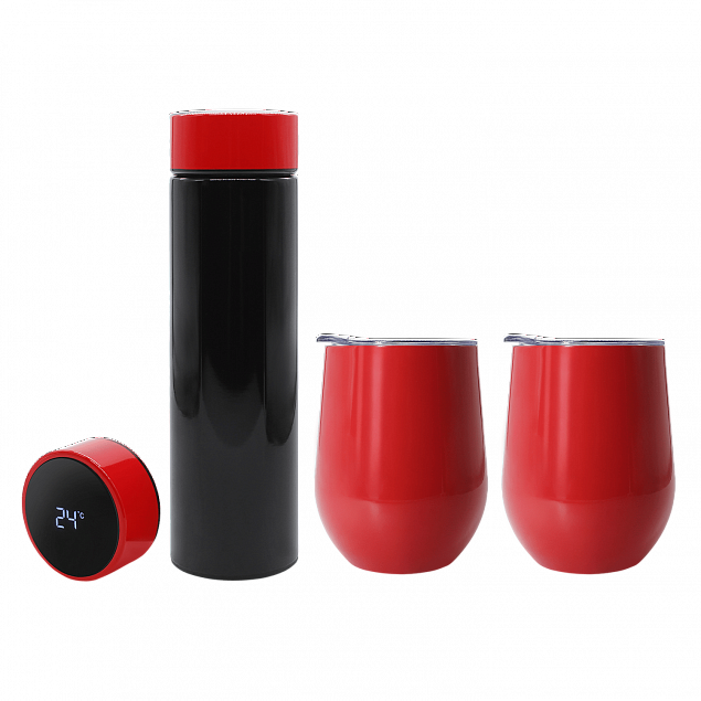 Набор Hot Box Duo C2B grey (черный с красным) с логотипом в Санкт-Петербурге заказать по выгодной цене в кибермаркете AvroraStore