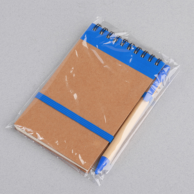 Блокнот с ручкой "Papyrus", синий с логотипом в Санкт-Петербурге заказать по выгодной цене в кибермаркете AvroraStore