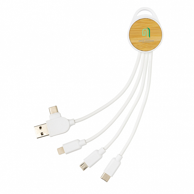Круглый кабель Ontario 6 в 1 с логотипом в Санкт-Петербурге заказать по выгодной цене в кибермаркете AvroraStore