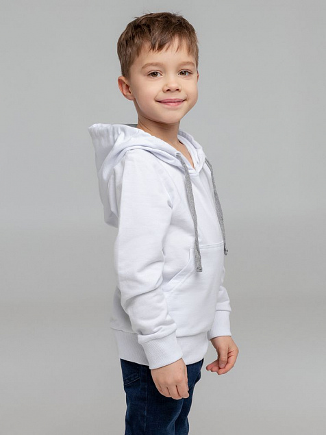 Толстовка с капюшоном детская Kirenga Kids, белая с логотипом в Санкт-Петербурге заказать по выгодной цене в кибермаркете AvroraStore
