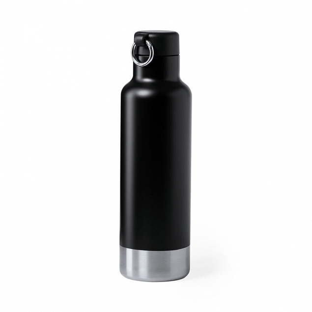 Бутылка для воды PERNAL, чёрный, 750 мл,  нержавеющая сталь с логотипом в Санкт-Петербурге заказать по выгодной цене в кибермаркете AvroraStore