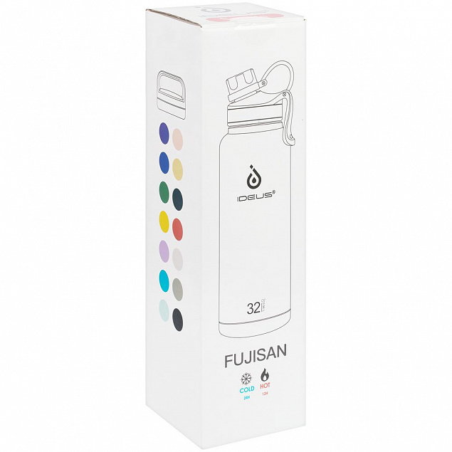 Термобутылка Fujisan XL, серая с логотипом в Санкт-Петербурге заказать по выгодной цене в кибермаркете AvroraStore