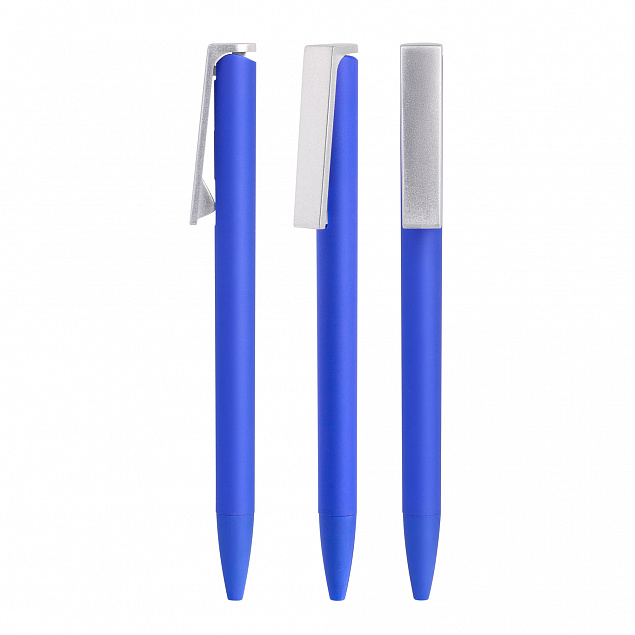 Ручка шариковая "Clive", синий, покрытие soft touch с логотипом в Санкт-Петербурге заказать по выгодной цене в кибермаркете AvroraStore