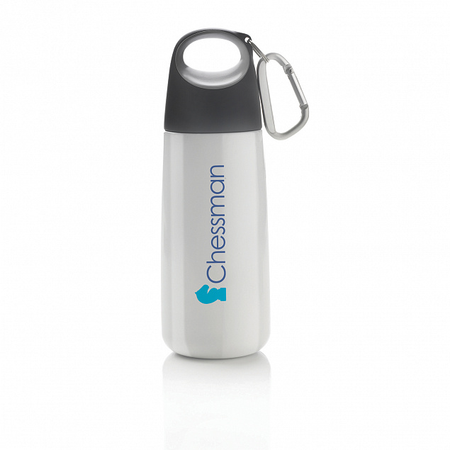 Бутылка для воды с карабином Bopp Mini, 350 мл, белый с логотипом в Санкт-Петербурге заказать по выгодной цене в кибермаркете AvroraStore