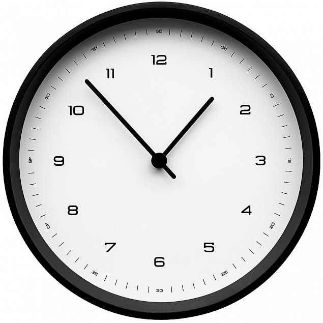 Часы настенные Flash, белые с черным с логотипом в Санкт-Петербурге заказать по выгодной цене в кибермаркете AvroraStore