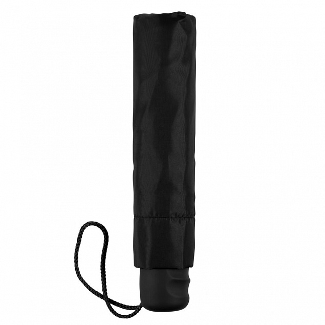 Зонт складной Basic, черный с логотипом в Санкт-Петербурге заказать по выгодной цене в кибермаркете AvroraStore