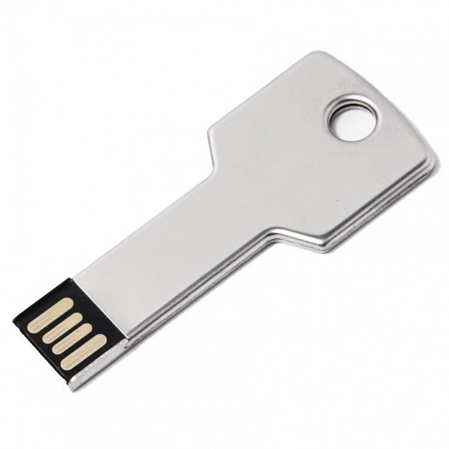 USB flash-карта KEY (16Гб), серебристая, 5,7х2,4х0,3 см, металл с логотипом в Санкт-Петербурге заказать по выгодной цене в кибермаркете AvroraStore