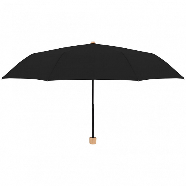 Зонт складной Nature Mini, черный с логотипом в Санкт-Петербурге заказать по выгодной цене в кибермаркете AvroraStore
