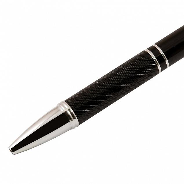 Шариковая ручка Crocus, черная с логотипом в Санкт-Петербурге заказать по выгодной цене в кибермаркете AvroraStore