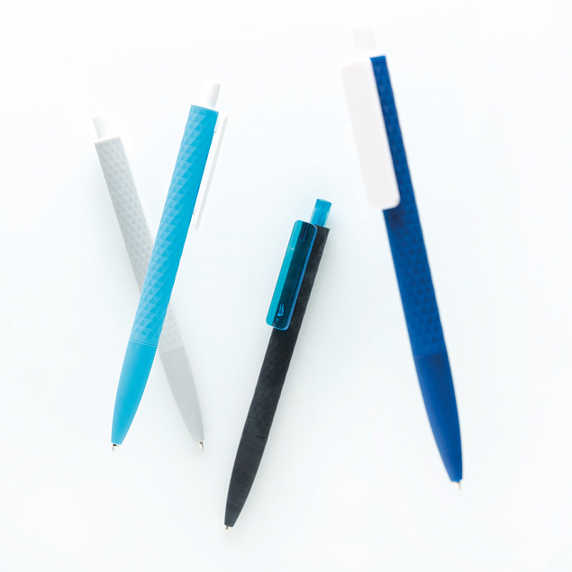 Черная ручка X3 Smooth Touch, синий с логотипом в Санкт-Петербурге заказать по выгодной цене в кибермаркете AvroraStore