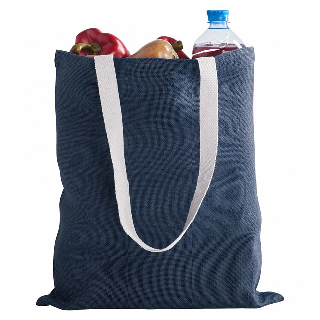 Холщовая сумка на плечо Juhu, синяя с логотипом в Санкт-Петербурге заказать по выгодной цене в кибермаркете AvroraStore