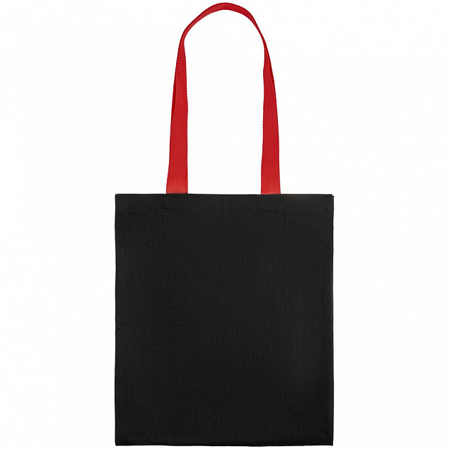 Холщовая сумка BrighTone, черная с красными ручками с логотипом в Санкт-Петербурге заказать по выгодной цене в кибермаркете AvroraStore