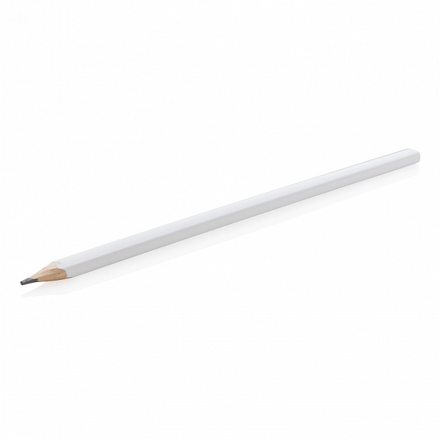 Деревянный карандаш, 25 см, белый с логотипом в Санкт-Петербурге заказать по выгодной цене в кибермаркете AvroraStore