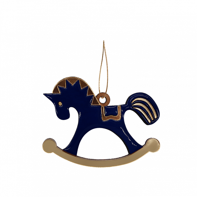 Ёлочная игрушка Лошадка (синий) с логотипом в Санкт-Петербурге заказать по выгодной цене в кибермаркете AvroraStore