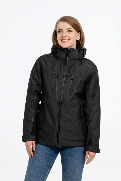 Куртка-трансформер женская Matrix, серая с черным с логотипом в Санкт-Петербурге заказать по выгодной цене в кибермаркете AvroraStore
