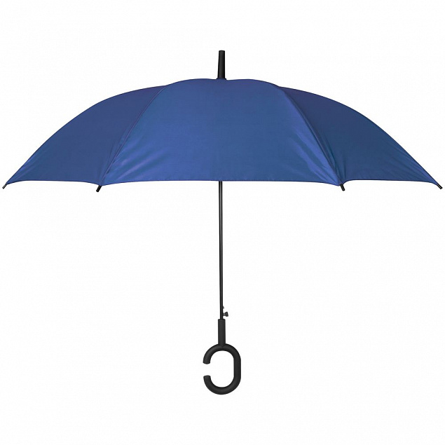 Зонт-трость Charme, синий с логотипом в Санкт-Петербурге заказать по выгодной цене в кибермаркете AvroraStore
