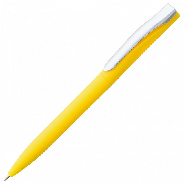 Ручка шариковая Pin Soft Touch, желтая с логотипом в Санкт-Петербурге заказать по выгодной цене в кибермаркете AvroraStore