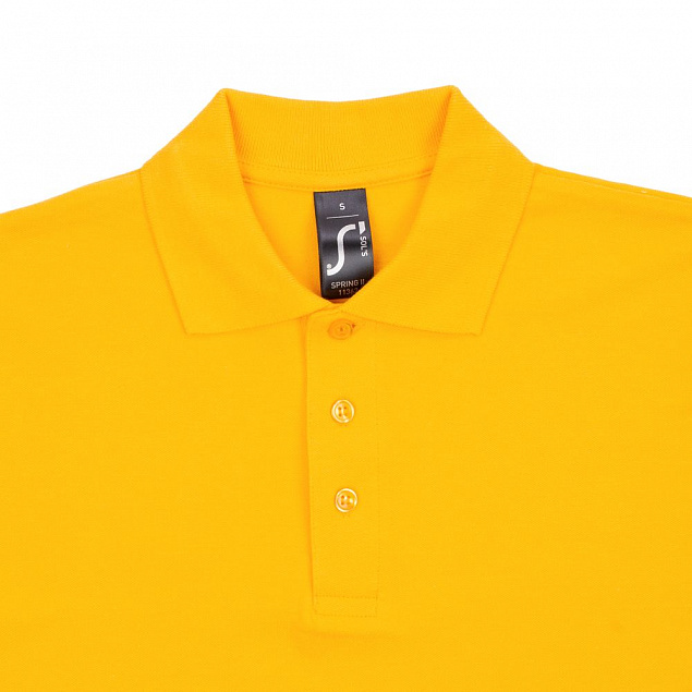 Рубашка поло мужская SPRING 210, желтая с логотипом в Санкт-Петербурге заказать по выгодной цене в кибермаркете AvroraStore