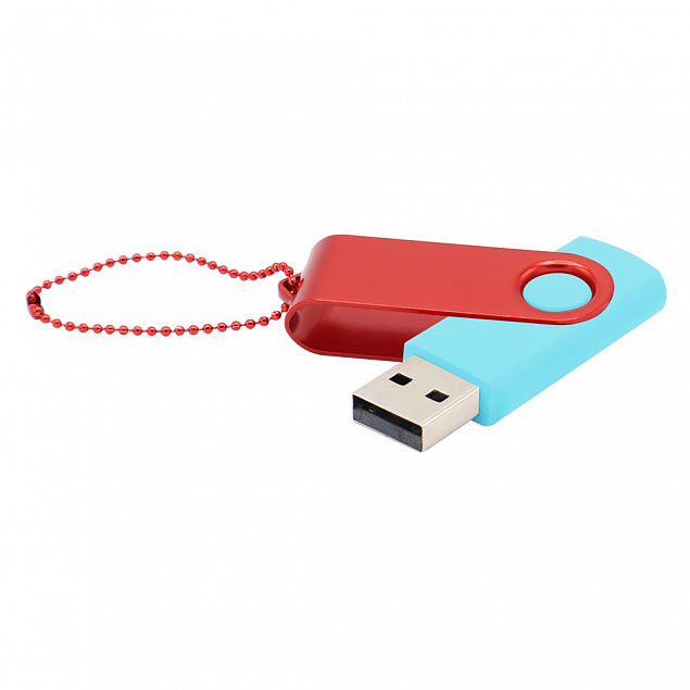 Флешка Designer To Go 2.0 USB 16Gb, бирюзовый/красный с логотипом в Санкт-Петербурге заказать по выгодной цене в кибермаркете AvroraStore