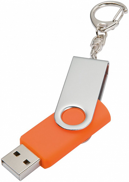 Флешка Twist, оранжевая, 16 Гб с логотипом в Санкт-Петербурге заказать по выгодной цене в кибермаркете AvroraStore