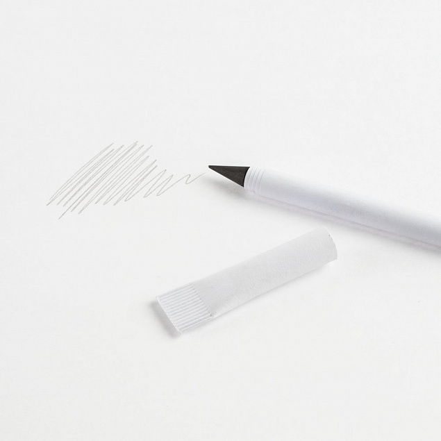 Вечный карандаш Carton Inkless, белый с логотипом в Санкт-Петербурге заказать по выгодной цене в кибермаркете AvroraStore