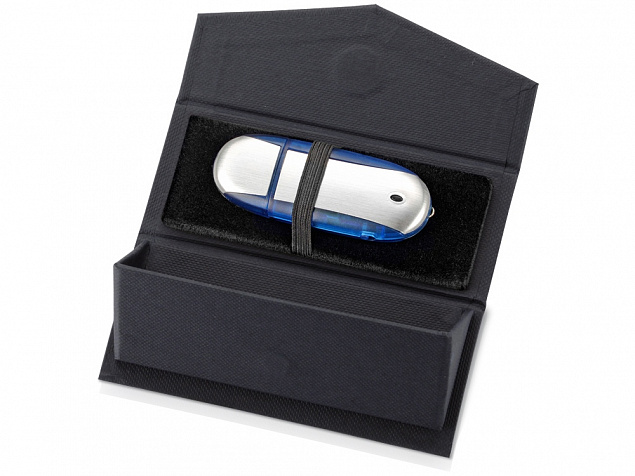 Подарочная коробка для флеш-карт треугольная, синий с логотипом в Санкт-Петербурге заказать по выгодной цене в кибермаркете AvroraStore
