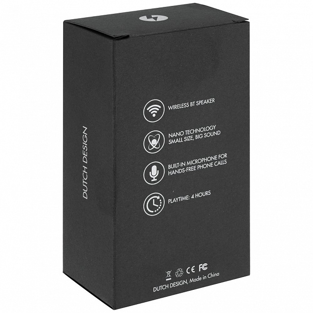 Беспроводная колонка Nano Lite, серебристая с черным с логотипом в Санкт-Петербурге заказать по выгодной цене в кибермаркете AvroraStore