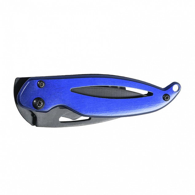 Складной нож THIAM , сталь, синий с логотипом в Санкт-Петербурге заказать по выгодной цене в кибермаркете AvroraStore