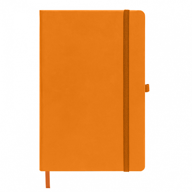 Бизнес-блокнот А5  "Silky", оранжевый,  твердая обложка,  в клетку с логотипом в Санкт-Петербурге заказать по выгодной цене в кибермаркете AvroraStore