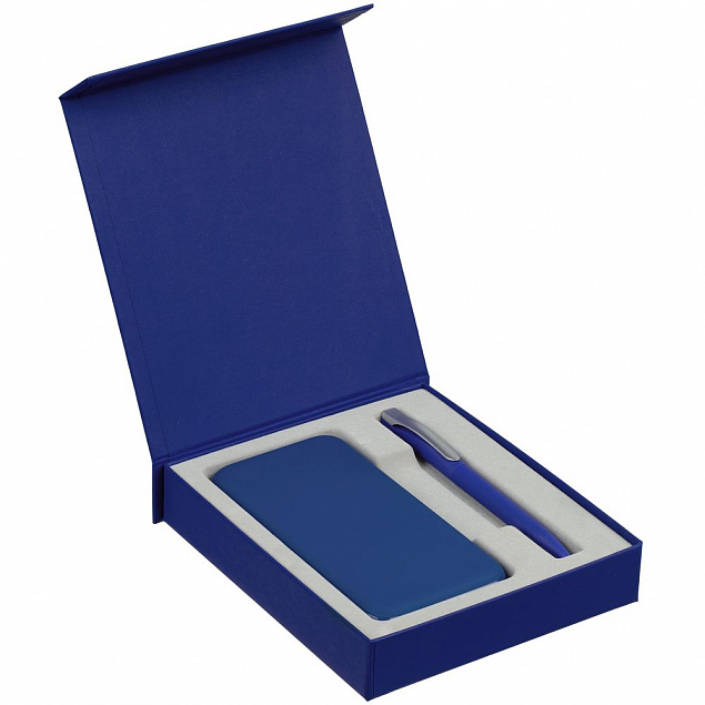Коробка Rapture для аккумулятора 10000 мАч и ручки, синяя с логотипом в Санкт-Петербурге заказать по выгодной цене в кибермаркете AvroraStore