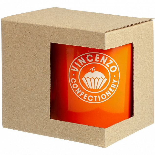 Коробка для кружки с окошком, крафт с логотипом в Санкт-Петербурге заказать по выгодной цене в кибермаркете AvroraStore