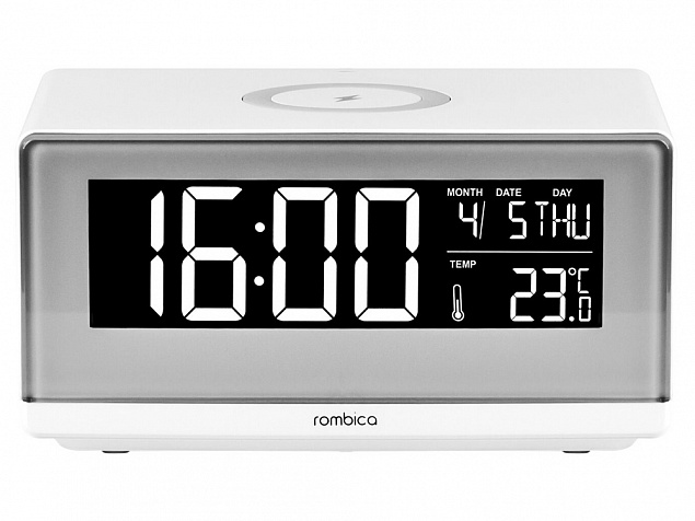Часы с беспроводным зарядным устройством Timebox 2 с логотипом в Санкт-Петербурге заказать по выгодной цене в кибермаркете AvroraStore