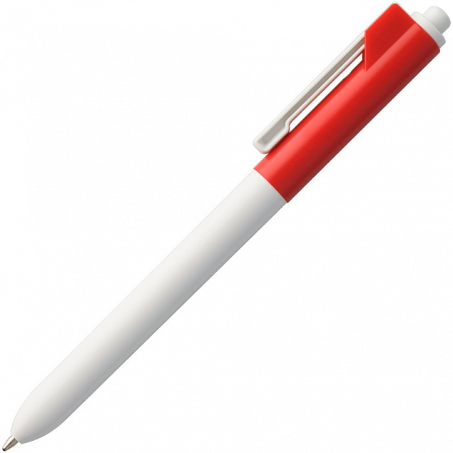 Ручка шариковая Hint Special, белая с красным с логотипом в Санкт-Петербурге заказать по выгодной цене в кибермаркете AvroraStore