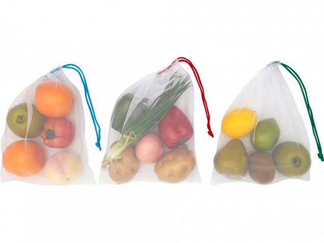 Набор сетчатых сумок из вторичного ПЭТ Trio с логотипом в Санкт-Петербурге заказать по выгодной цене в кибермаркете AvroraStore