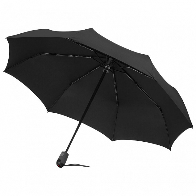 Зонт складной E.200, ver. 2, черный с логотипом в Санкт-Петербурге заказать по выгодной цене в кибермаркете AvroraStore