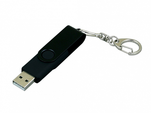 USB 2.0- флешка промо на 4 Гб с поворотным механизмом и однотонным металлическим клипом с логотипом в Санкт-Петербурге заказать по выгодной цене в кибермаркете AvroraStore