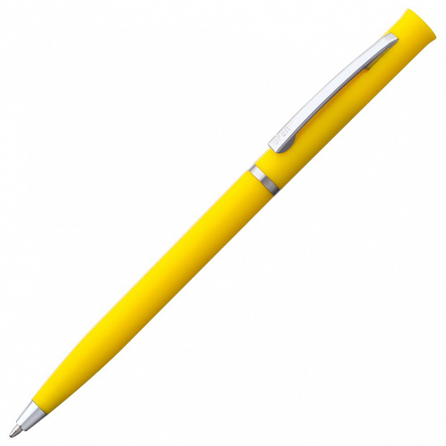 Ручка шариковая Euro Chrome, желтая с логотипом в Санкт-Петербурге заказать по выгодной цене в кибермаркете AvroraStore
