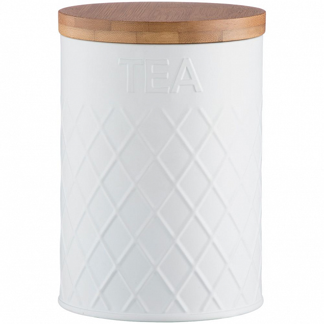 Емкость для хранения чая Embossed, белая с логотипом в Санкт-Петербурге заказать по выгодной цене в кибермаркете AvroraStore