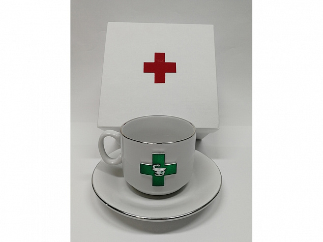 Чайная пара фарфоровая Фармацевт с логотипом в Санкт-Петербурге заказать по выгодной цене в кибермаркете AvroraStore