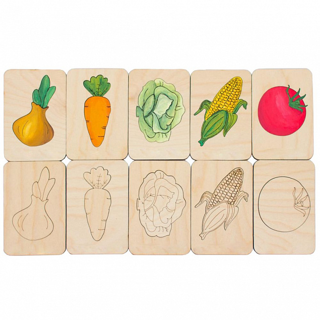 Карточки-раскраски Wood Games, овощи с логотипом в Санкт-Петербурге заказать по выгодной цене в кибермаркете AvroraStore