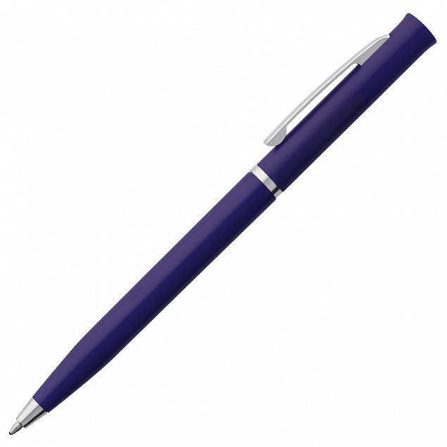 Ручка шариковая Euro Chrome, синяя с логотипом в Санкт-Петербурге заказать по выгодной цене в кибермаркете AvroraStore