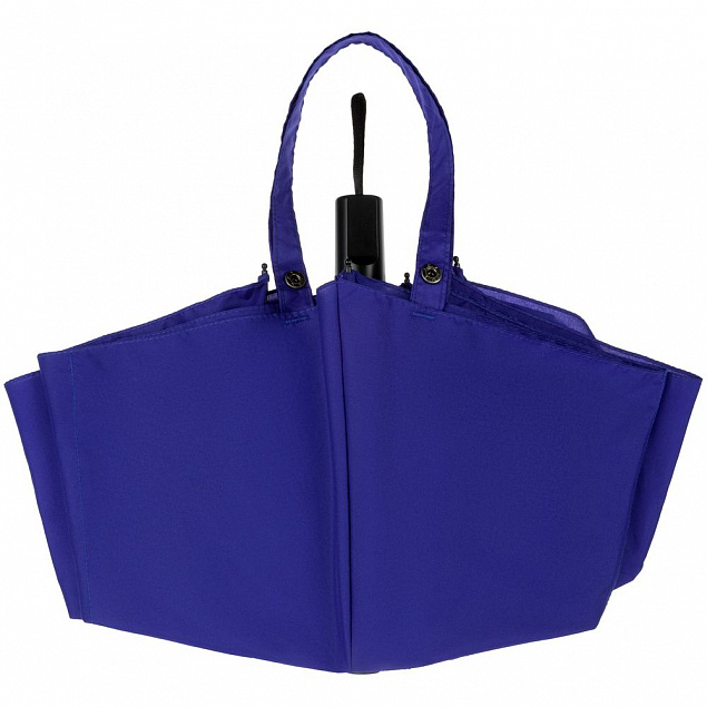 Зонт-сумка складной Stash, синий с логотипом в Санкт-Петербурге заказать по выгодной цене в кибермаркете AvroraStore