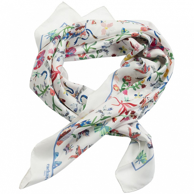 Платок Butterfly Silk, белый с логотипом в Санкт-Петербурге заказать по выгодной цене в кибермаркете AvroraStore