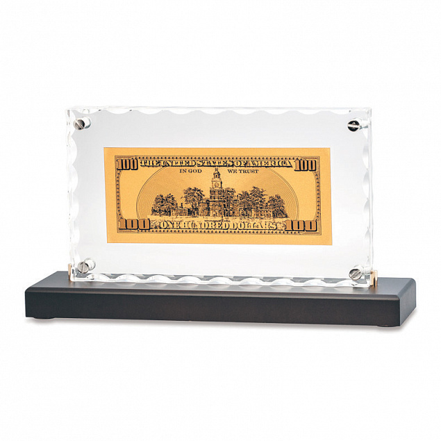 "Банкнота 100 USD"в стекле с логотипом в Санкт-Петербурге заказать по выгодной цене в кибермаркете AvroraStore