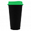 Стакан с крышкой Color Cap Black, черный с зеленым с логотипом в Санкт-Петербурге заказать по выгодной цене в кибермаркете AvroraStore