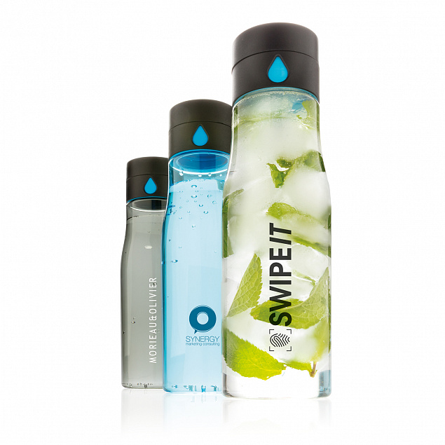 Бутылка для воды Aqua из материала Tritan, синяя с логотипом в Санкт-Петербурге заказать по выгодной цене в кибермаркете AvroraStore