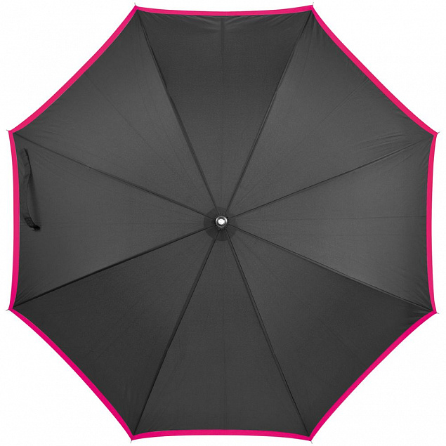 Зонт-трость Highlight, черный с розовым с логотипом в Санкт-Петербурге заказать по выгодной цене в кибермаркете AvroraStore